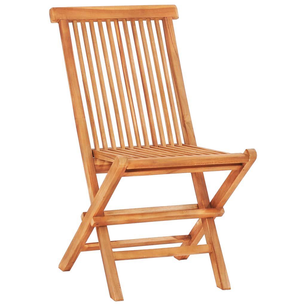 vidaXL Σετ Επίπλων Mπιστρό 3 τεμ. Μασίφ Ξύλο Teak με Μαύρα Μαξιλάρια