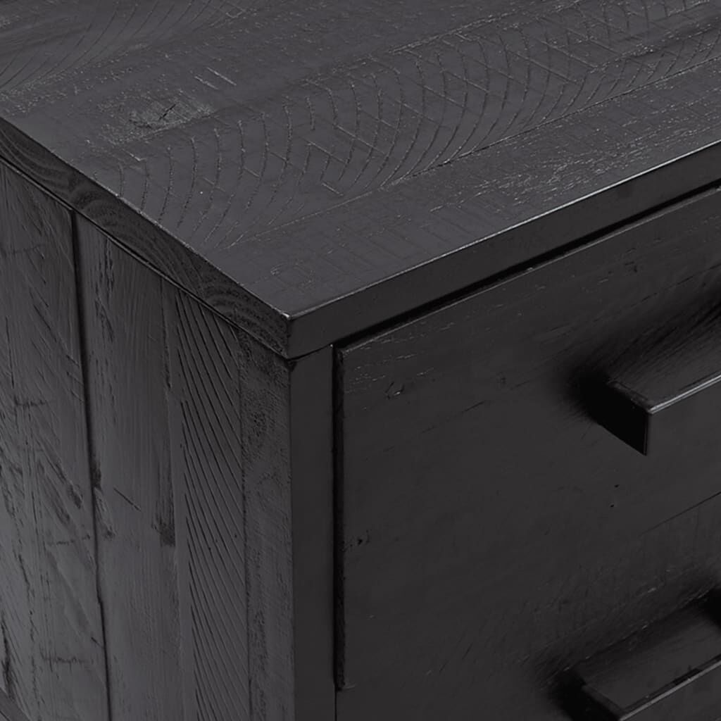 vidaXL Ντουλάπι Αποθήκευσης Μαύρο 110x30x45 εκ. από Μασίφ Ξύλο Πεύκου