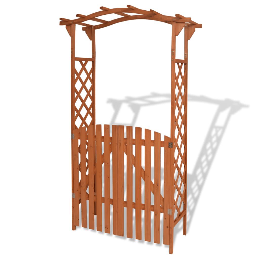 vidaXL Αψίδα Κήπου με Πόρτα 120 x 60 x 205 εκ. από Μασίφ Ξύλο