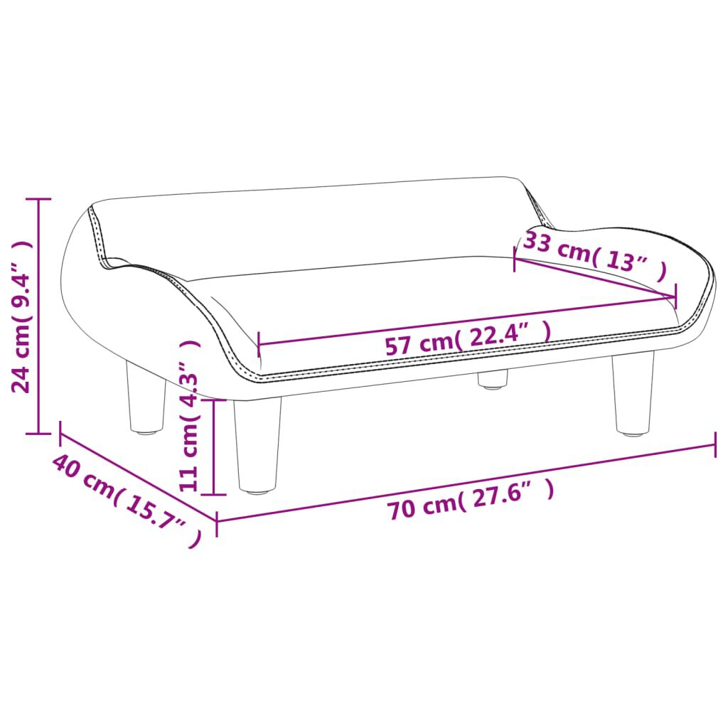 vidaXL Καναπές Παιδικός Μαύρο 70x40x24 εκ. από Υφασμάτινη