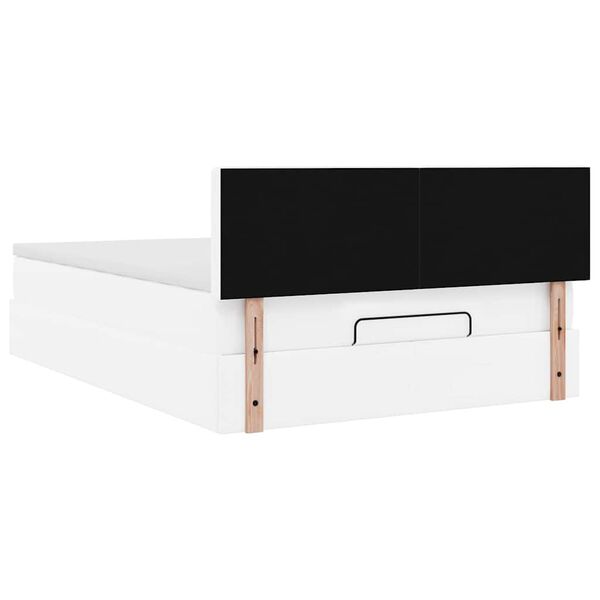 vidaXL Οθωμανικό κρεβάτι με στρώμα Λευκό 140x200cm Faux Leather