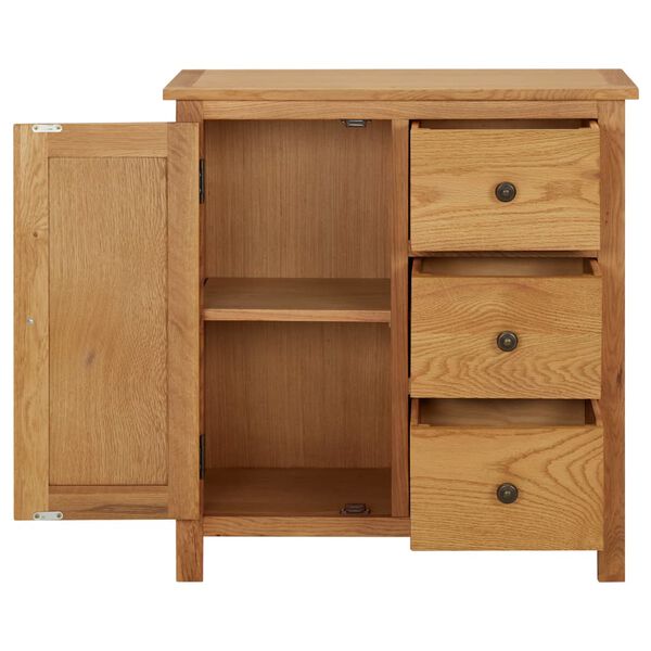 vidaXL Ντουλάπι με Συρτάρια 70 x 35 x 75 εκ. από Μασίφ Ξύλο Δρυός