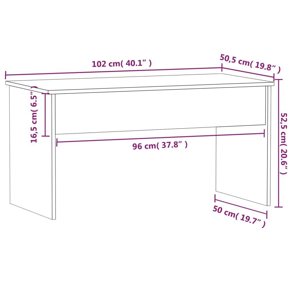 vidaXL Τραπεζάκι Σαλονιού Καφέ Δρυς102x50,5x52,5εκ. Επεξεργασμένο Ξύλο