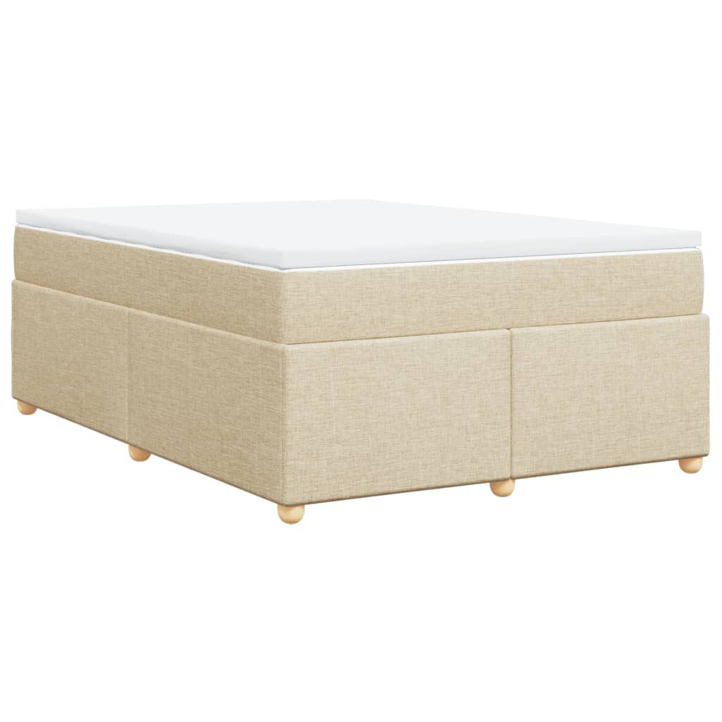 vidaXL Κρεβάτι Boxspring με Στρώμα Κρεμ 140x190 εκ. Υφασμάτινο
