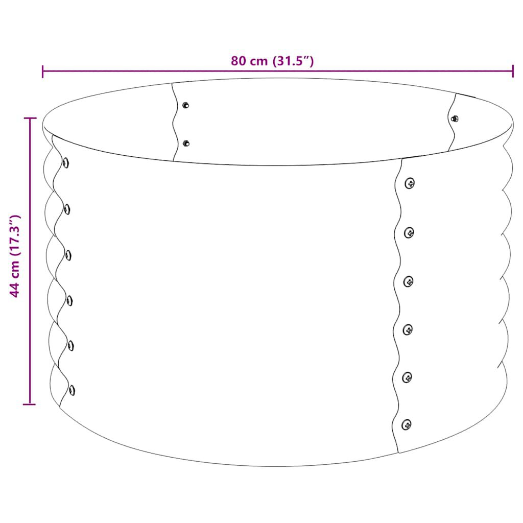 vidaXL Ζαρντινιέρα Υπερυψωμένη Γκρι 80x80x44 εκ. Γαλβανισμ. Χάλυβας
