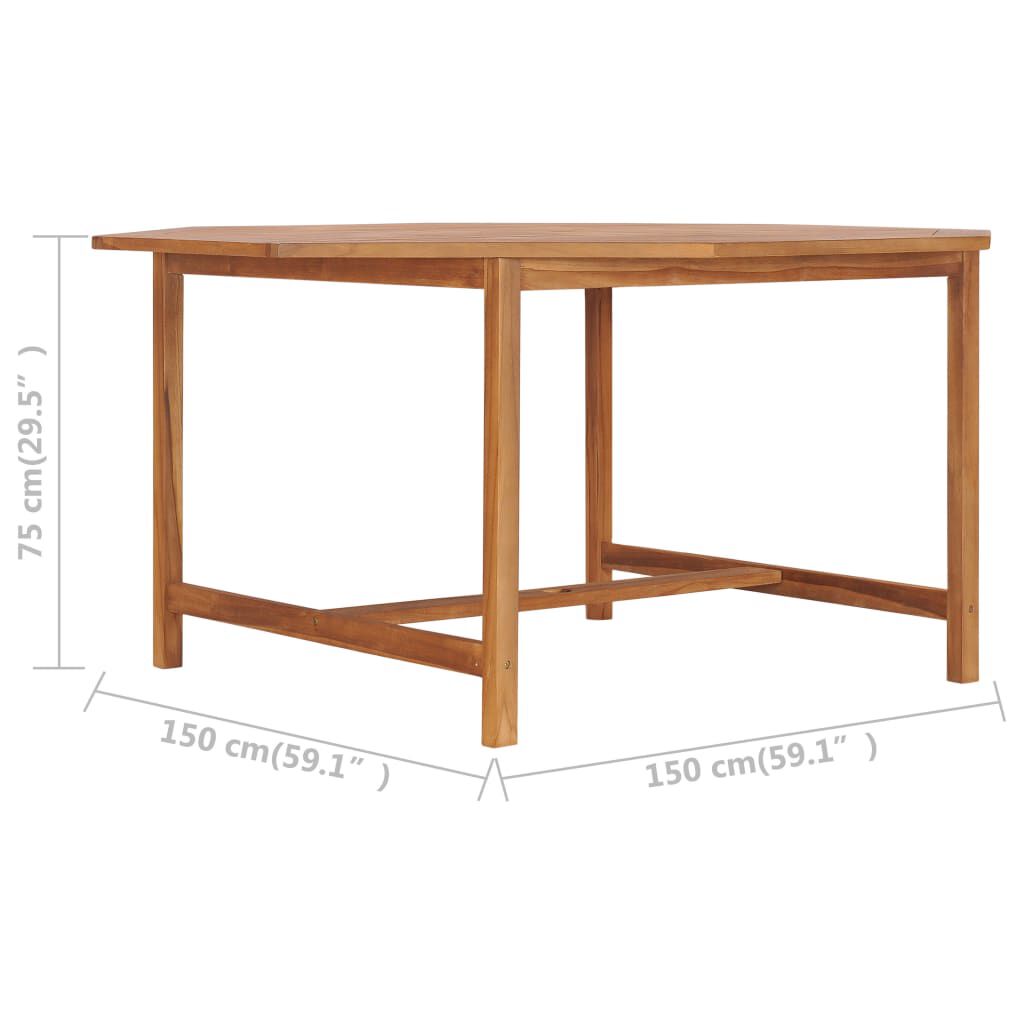 vidaXL Τραπέζι Κήπου 150 x 150 x 75 εκ. από Μασίφ Ξύλο Teak