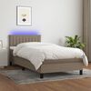 vidaXL &Kappa;&rho;&epsilon;&beta;ά&tau;&iota; Boxspring &mu;&epsilon; &Sigma;&tau;&rho;ώ&mu;&alpha; & LED Taupe 90x200 &epsilon;&kappa;. &Upsilon;&phi;&alpha;&sigma;&mu;ά&tau;&iota;&nu;&omicron;