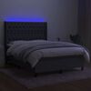 vidaXL &Kappa;&rho;&epsilon;&beta;ά&tau;&iota; Boxspring &mu;&epsilon; &Sigma;&tau;&rho;ώ&mu;&alpha; & LED &Sigma;&kappa;.&Gamma;&kappa;&rho;&iota; 140x200 &epsilon;&kappa; &Upsilon;&phi;&alpha;&sigma;&mu;ά&tau;&iota;&nu;&omicron;