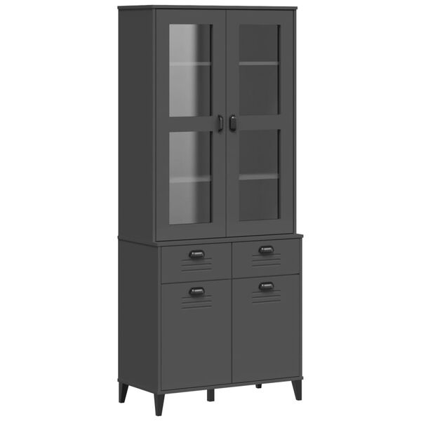 vidaXL Ντουλάπι Ψηλό VIKEN Ανθρακί Γκρι 80x40x190εκ. Μασίφ Ξύλο Πεύκου