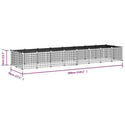 vidaXL Κλουβί Κατοικίδιων με 36 Πάνελ + Πόρτα Μαύρο 35 x 35εκ Ατσάλινο