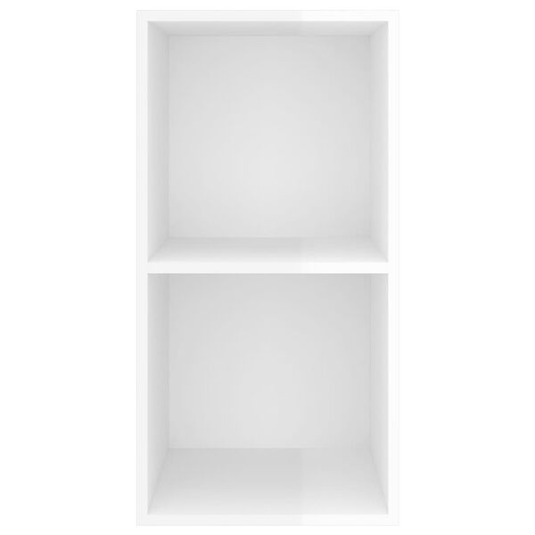 vidaXL Έπιπλο Τηλεόρασης Κρεμαστό Γυαλ. Λευκό 37x37x72 εκ. Επεξ. Ξύλο