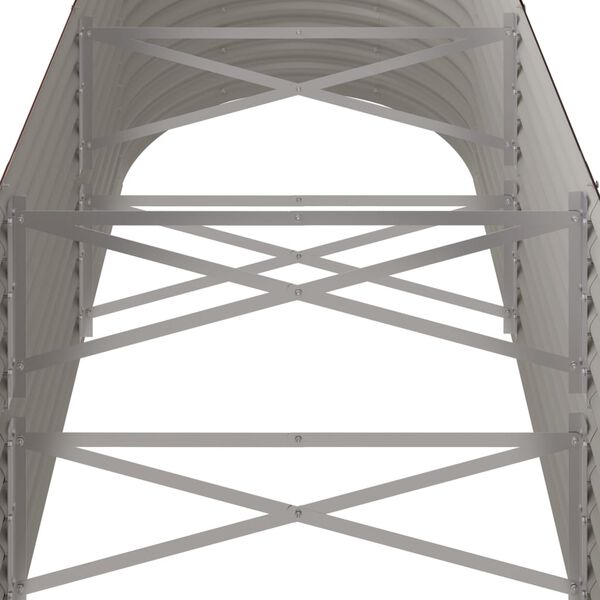 vidaXL Ζαρντινιέρα Καφέ 224x80x68 εκ. Ατσάλι με Ηλεκτρ. Βαφή Πούδρας