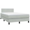vidaXL Κρεβάτι Boxspring με Στρώμα Ανοιχτό Γκρι 120x210 εκ. Βελούδινο