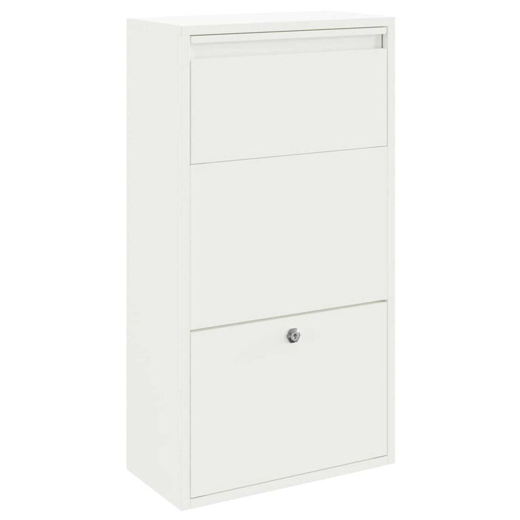 vidaXL Γραμματοκιβώτιο για Πακέτα Λευκό 44x22x82 εκ. Χάλυβας