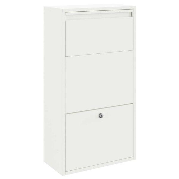 vidaXL Γραμματοκιβώτιο για Πακέτα Λευκό 44x22x82 εκ. Χάλυβας
