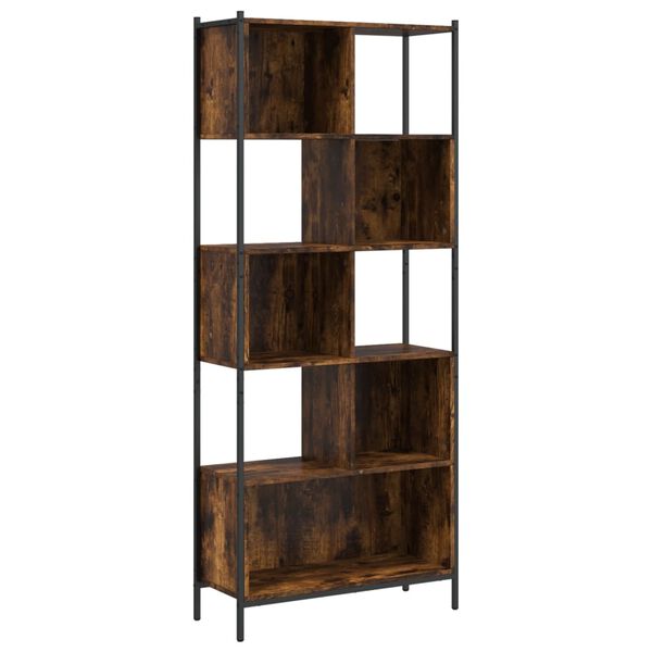 vidaXL Βιβλιοθήκη Καπνιστή Δρυς 72x28x172εκ. από Επεξεργασμένο Ξύλο