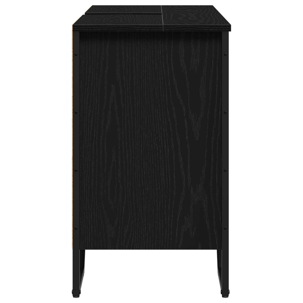 vidaXL Ντουλάπι Νιπτήρα Μαύρη Δρυς 91x35x60 cm Επεξεργασμένο Ξύλο
