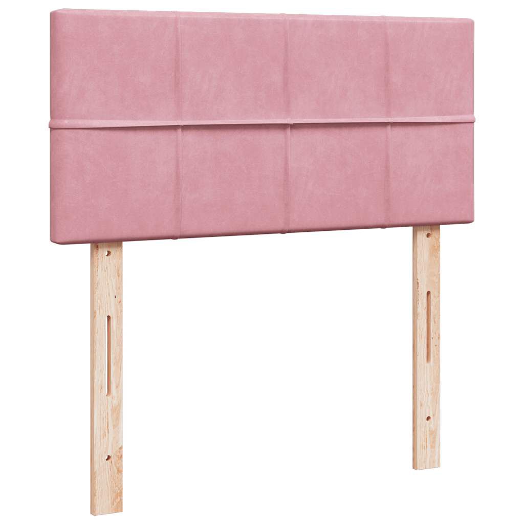 vidaXL Οθωμανικό κρεβάτι με στρώμα ροζ 90x200cm Velvet