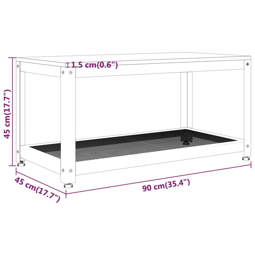 vidaXL Τραπεζάκι Σαλονιού Σκ. Καφέ/Μαύρο 90x45x45 εκ. από MDF/Σίδερο