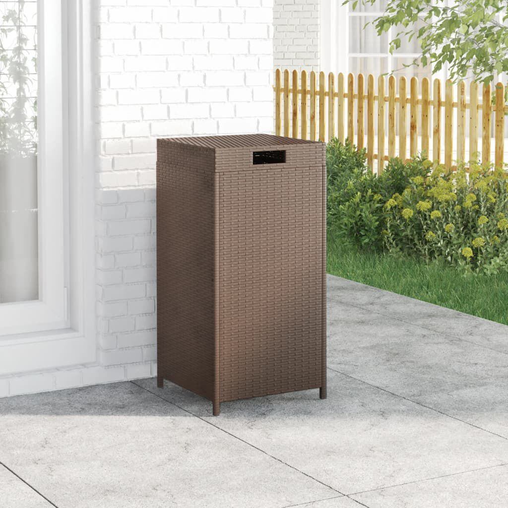 vidaXL Κάδος Απορριμάτων Καφέ 40 x 40 x 80 εκ. από Συνθετικό Ρατάν