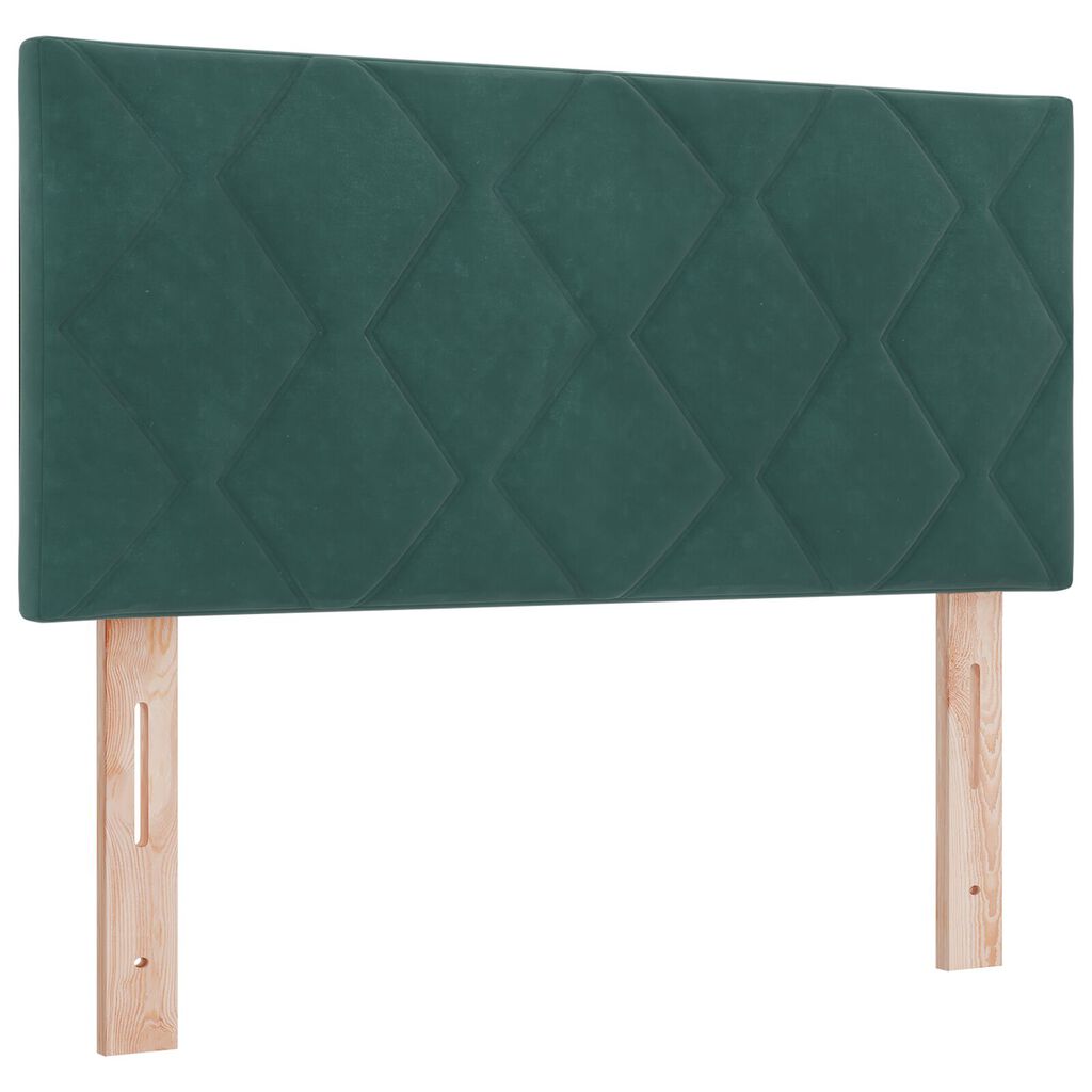 κρεβάτι με στρώμα vidaXL Dark Green 90x200 εκ. Βελούδο