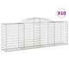 vidaXL Συρματοκιβώτια Τοξωτά 10 τεμ. 300x50x100/120 εκ. Γαλβαν. Ατσάλι