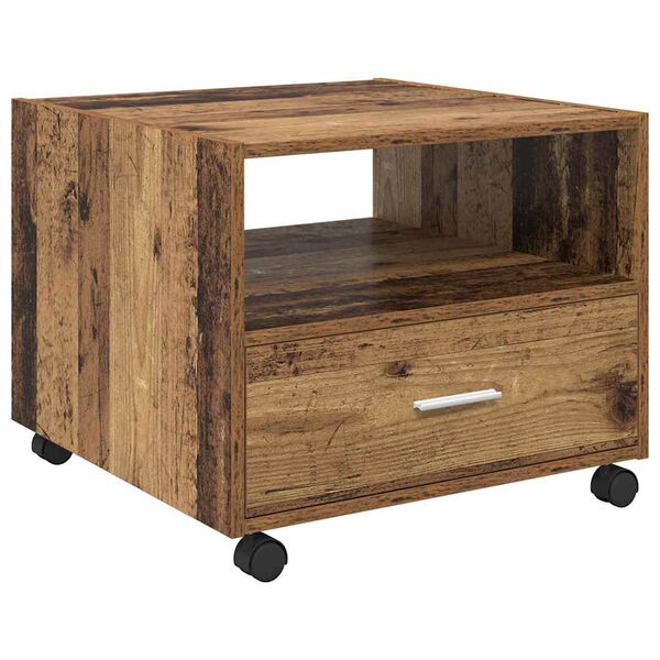 vidaXL Τραπεζάκι σαλονιού with Drawer Παλαιό ξύλο 55 x 55 x 45 cm