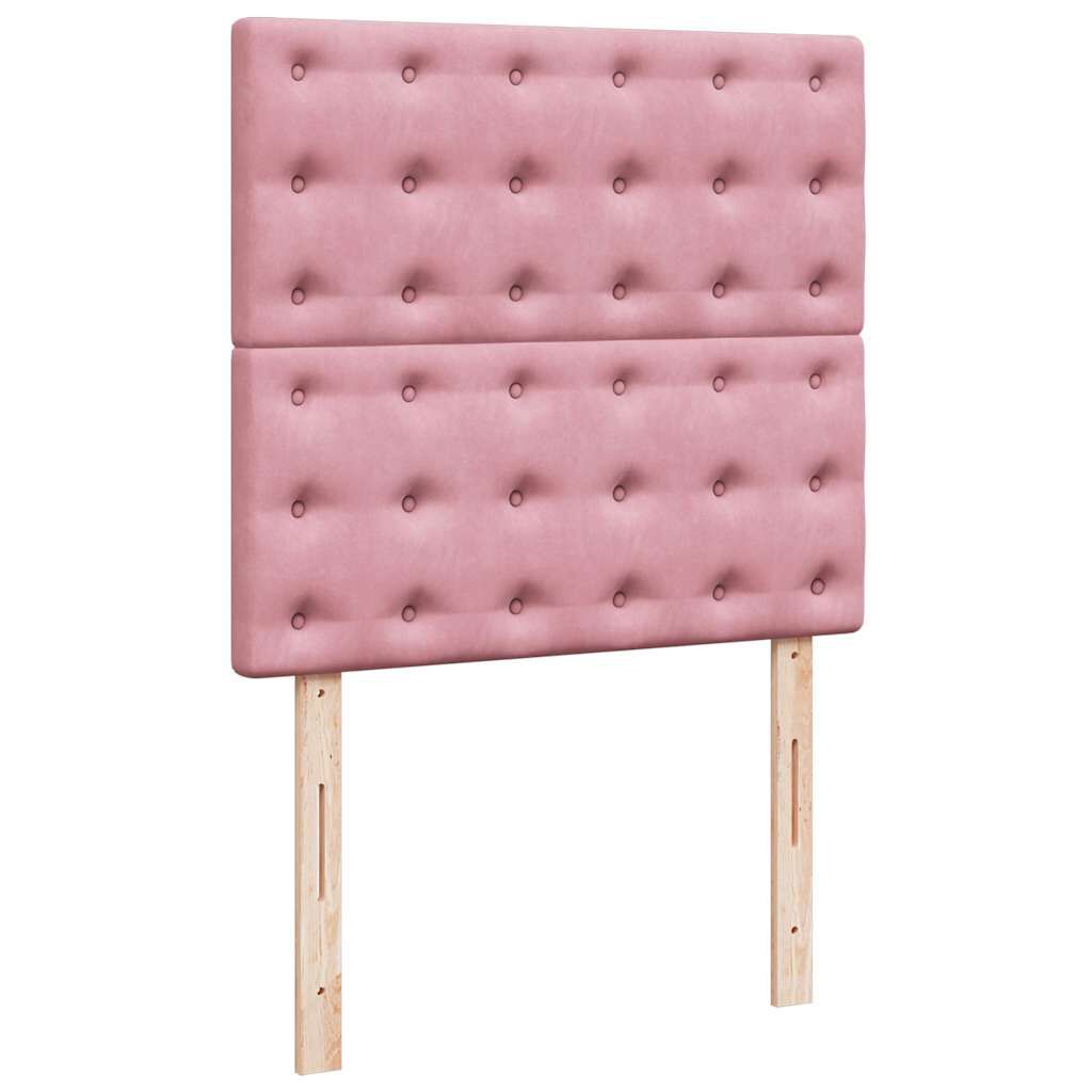 vidaXL Κρεβάτι Boxspring με Στρώμα Ροζ 100x200 εκ. Βελούδινο