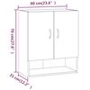 vidaXL Ντουλάπι Τοίχου Γκρι Sonoma 60x31x70εκ. Επεξεργασμένο Ξύλο