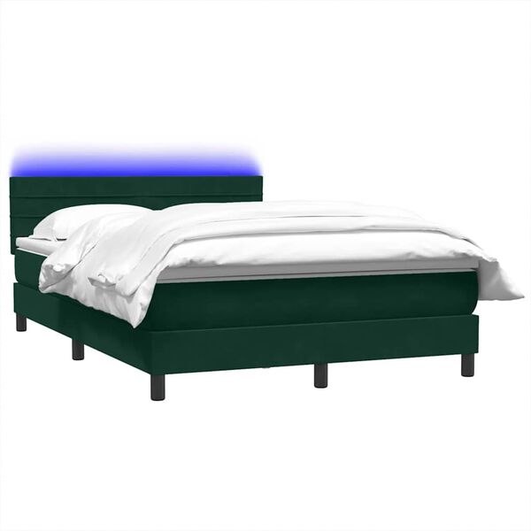 vidaXL &Kappa;&rho;&epsilon;&beta;ά&tau;&iota; Boxspring &mu;&epsilon; &Sigma;&tau;&rho;ώ&mu;&alpha; & LED &sigma;&kappa;&omicron;ύ&rho;&omicron; &pi;&rho;ά&sigma;&iota;&nu;&omicron; 160x220cm &Beta;&epsilon;&lambda;&omicron;ύ&delta;&iota;&nu;&omicron;