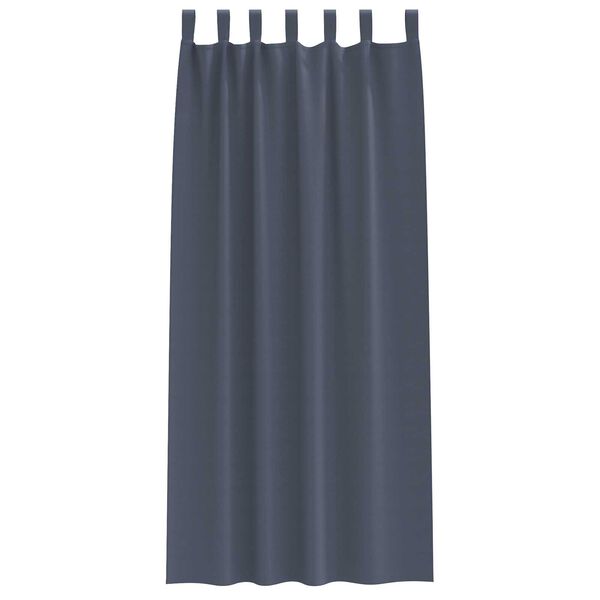 vidaXL Κουρτίνες με κουρτίνες 2 pcs Ανθρακί 245 x 140 εκ. Πολυεστέρας