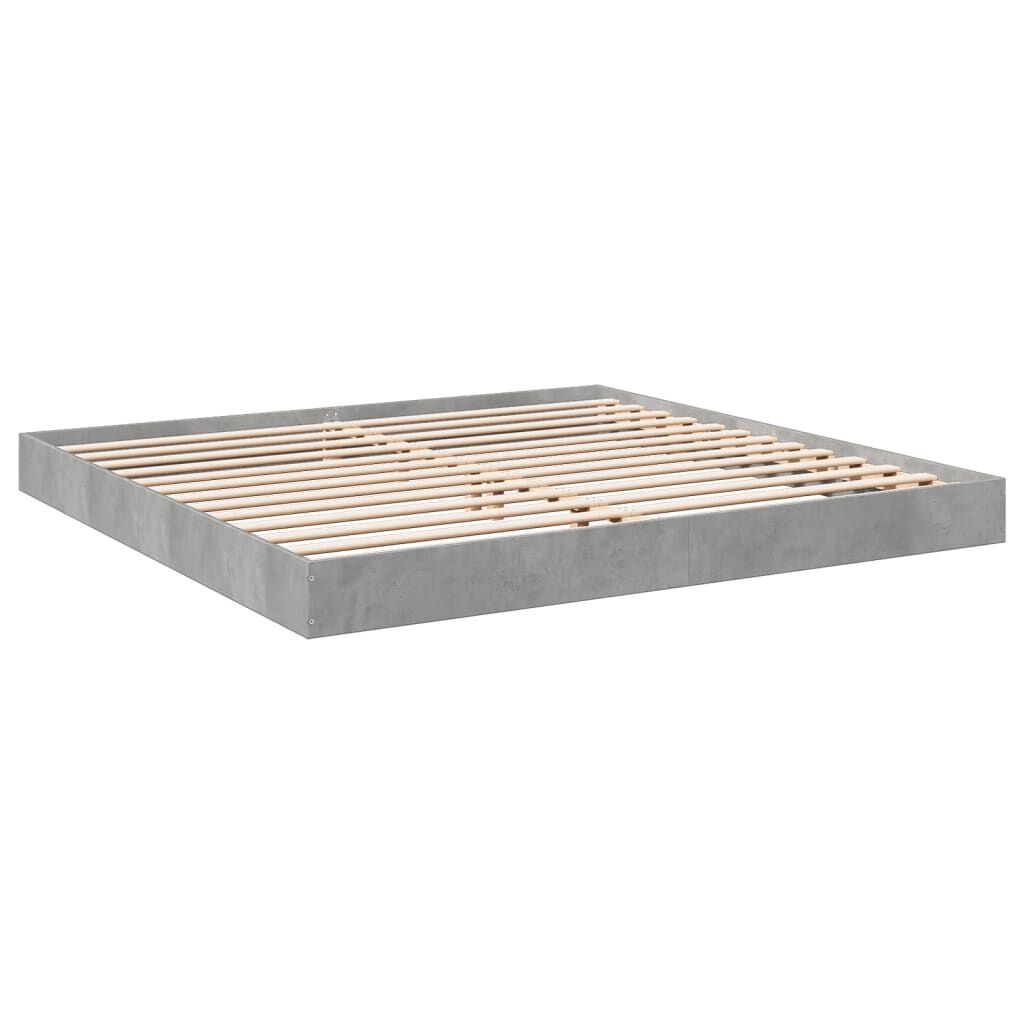 vidaXL Πλαίσιο Κρεβατιού Γκρι Σκυροδέματος 180x200 εκ. Επεξεργ. Ξύλο