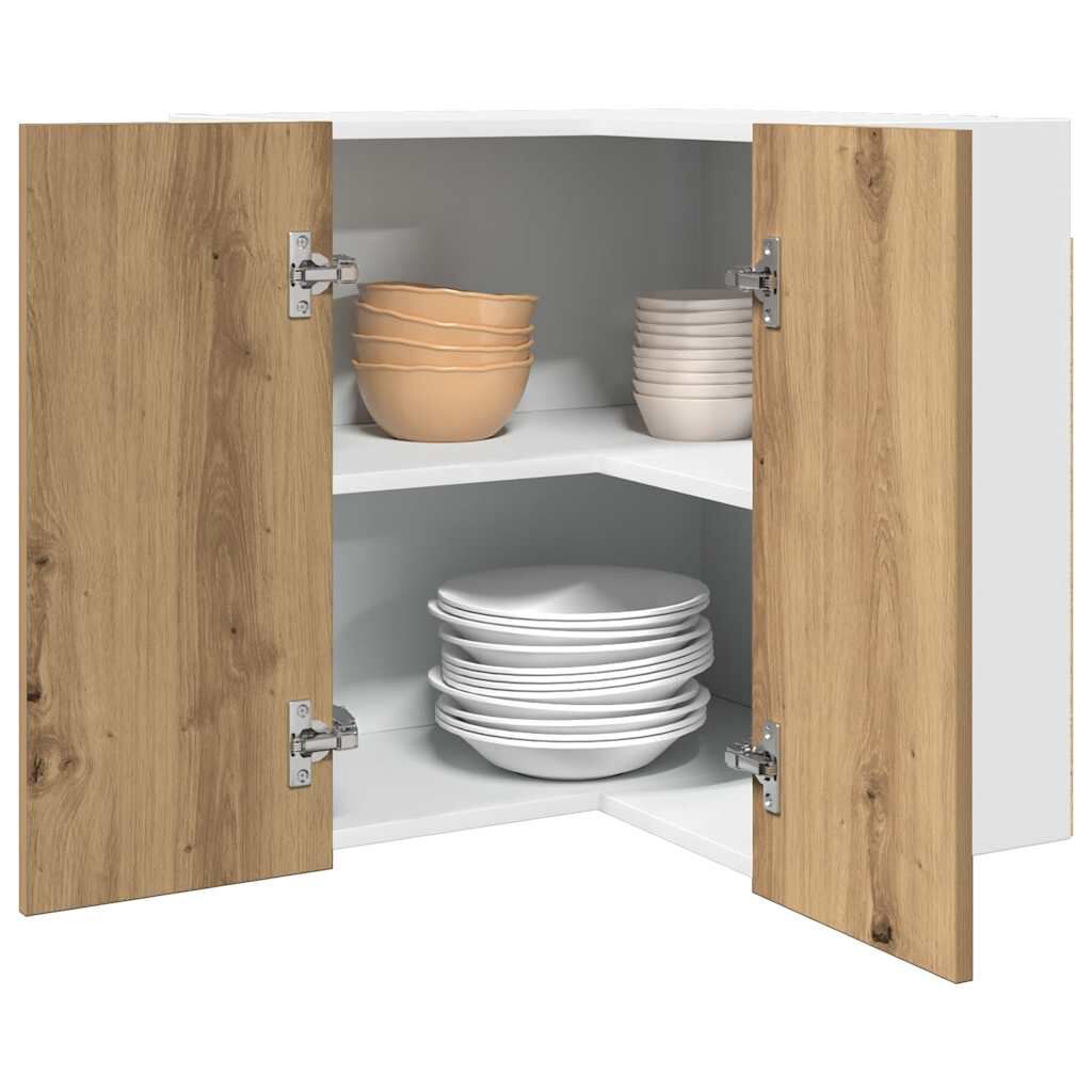 vidaXL κρεμαστό γωνιακό ντουλάπι Lyon Artisan Oak 57x57x60 εκ.