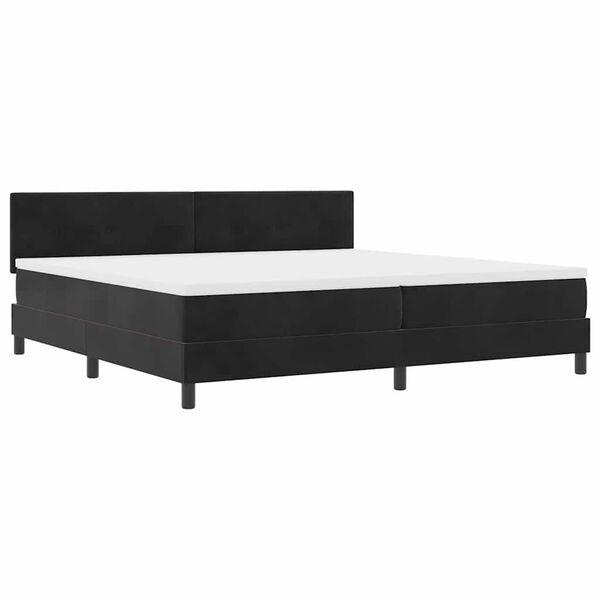 vidaXL Κρεβάτι με ελατήρια με στρώμα Μαύρο 200 x 200 cm Βελούδο