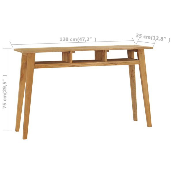 vidaXL Τραπέζι Κονσόλα 120 x 35 x 75 εκ. από Μασίφ Ξύλο Teak
