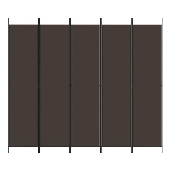 vidaXL Διαχωριστικό Δωματίου με 5 Πάνελ Καφέ 250x220 εκ. από Ύφασμα