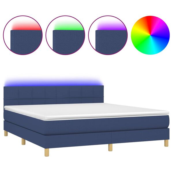 vidaXL &Kappa;&rho;&epsilon;&beta;ά&tau;&iota; Boxspring &mu;&epsilon; &Sigma;&tau;&rho;ώ&mu;&alpha; & LED &Mu;&pi;&lambda;&epsilon; 160x200 &epsilon;&kappa;. &Upsilon;&phi;&alpha;&sigma;&mu;ά&tau;&iota;&nu;&omicron;