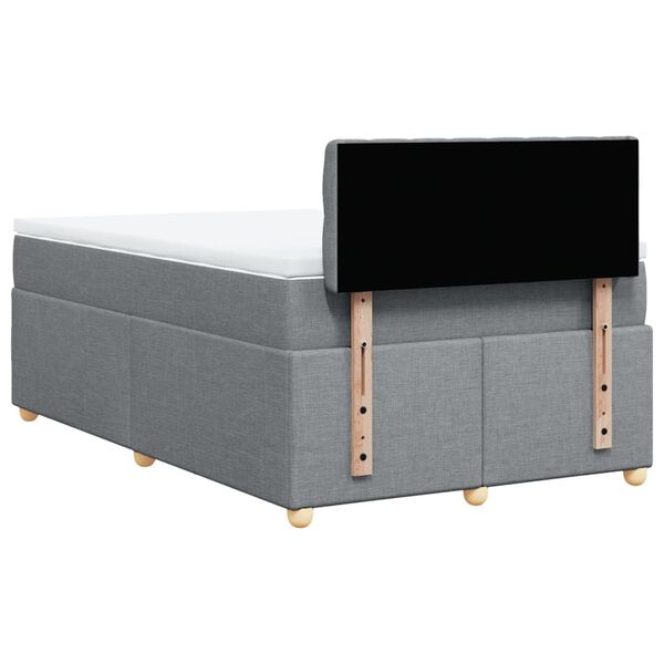 vidaXL Κρεβάτι Boxspring με Στρώμα Ανοιχτό Γκρι 120x200 εκ. Υφασμάτινο