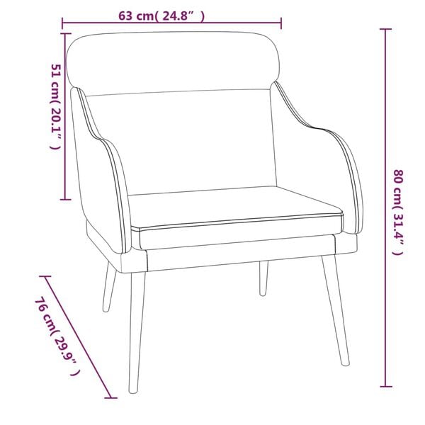 vidaXL Πολυθρόνα Ροζ 63 x 76x 80 εκ. Βελούδινη