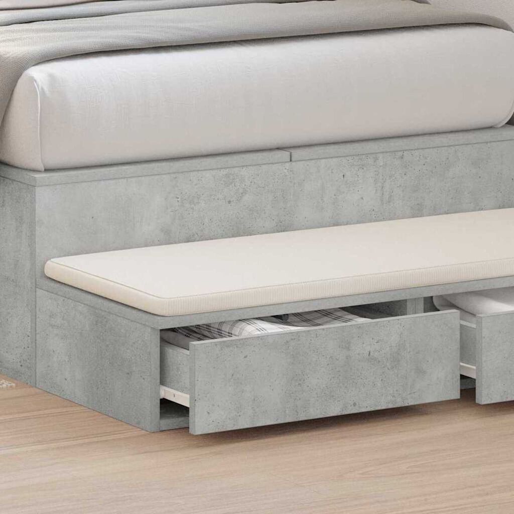 vidaXL Συρτάρια κρεβατιού Γκρι σκυροδέματος 100 x 36.5 x 16.5 εκ