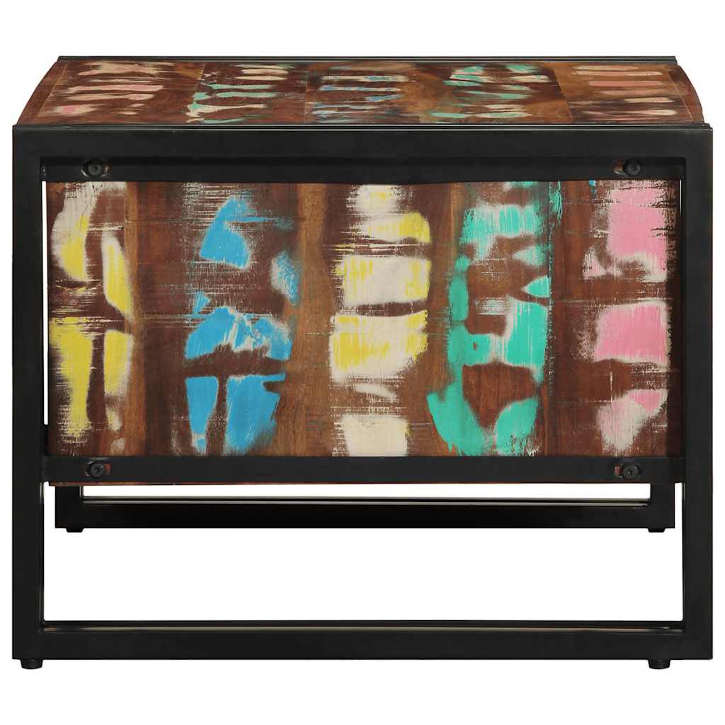 vidaXL Τραπεζάκι σαλονιού πολύχρωμο 70x50x38cm Ξύλο μασίφ αναγεννημένο