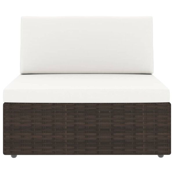 vidaXL Σαλόνι Κήπου 5 Τεμαχίων Καφέ από Συνθετικό Ρατάν