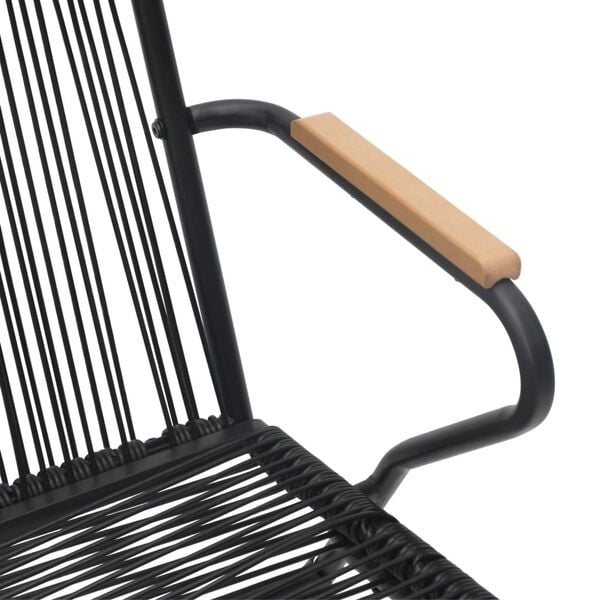vidaXL Καρέκλες Κήπου 2 τεμ. Μαύρες 58 x 59 x 85,5 εκ. Ρατάν PVC