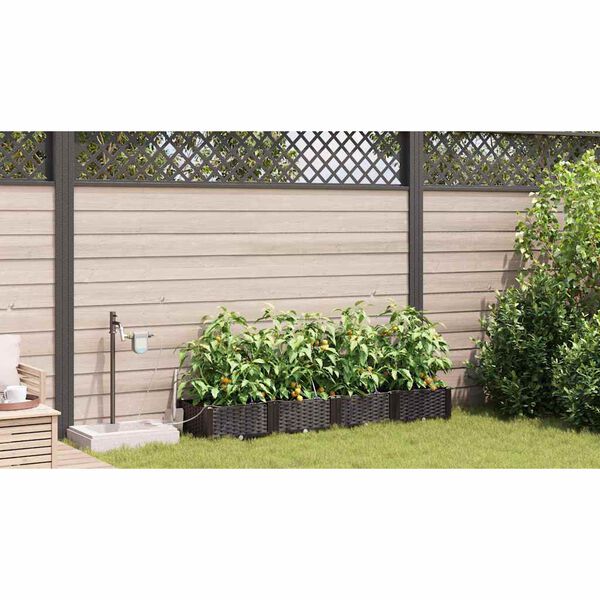 vidaXL Ζαρντινιέρες κήπου Καφέ 120 x 40 x 142 cm Ατσάλι