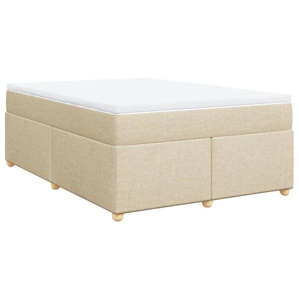vidaXL &Kappa;&rho;&epsilon;&beta;ά&tau;&iota; Boxspring &mu;&epsilon; &Sigma;&tau;&rho;ώ&mu;&alpha; &Kappa;&rho;&epsilon;&mu; 140x200 &epsilon;&kappa;. &Upsilon;&phi;&alpha;&sigma;&mu;ά&tau;&iota;&nu;&omicron;