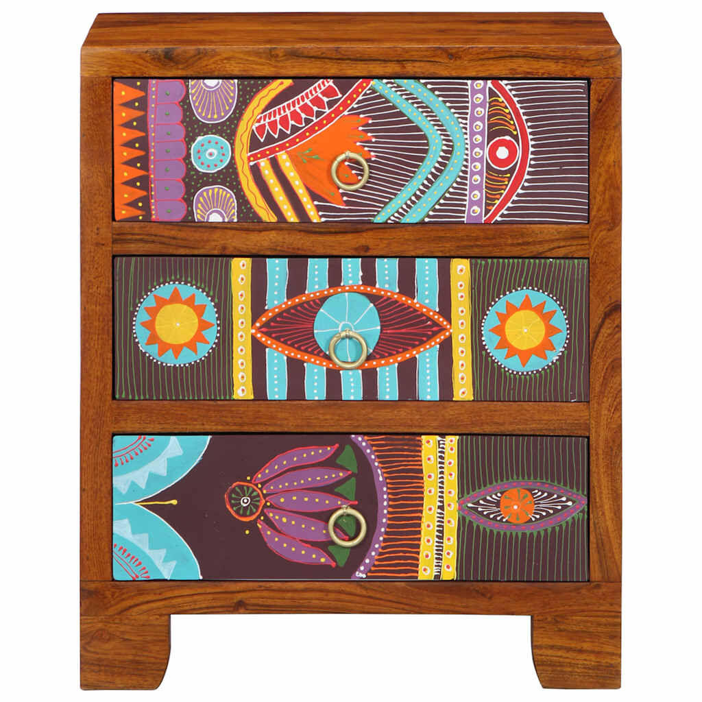 vidaXL Sideboard Πολύχρωμο 50x35x60 μασίφ ξύλο ακακίας
