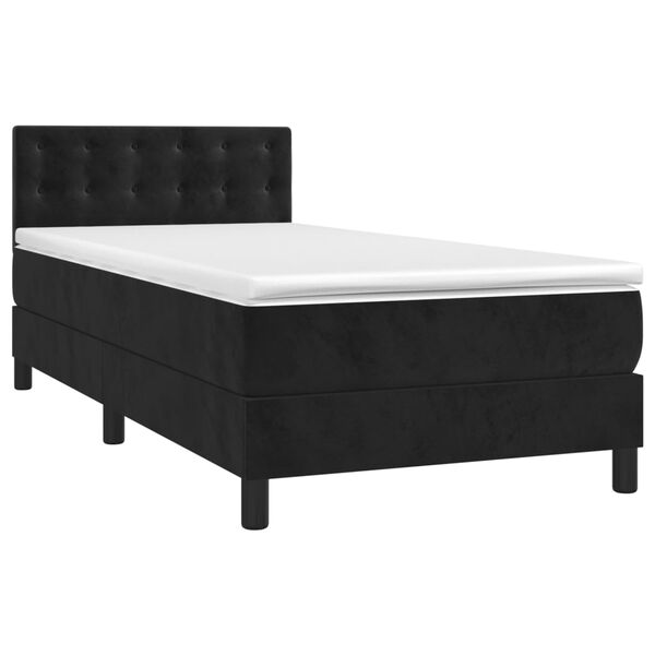 vidaXL &Kappa;&rho;&epsilon;&beta;ά&tau;&iota; Boxspring &mu;&epsilon; &Sigma;&tau;&rho;ώ&mu;&alpha; & LED &Mu;&alpha;ύ&rho;&omicron; 90x200 &epsilon;&kappa;. &Beta;&epsilon;&lambda;&omicron;ύ&delta;&iota;&nu;&omicron;