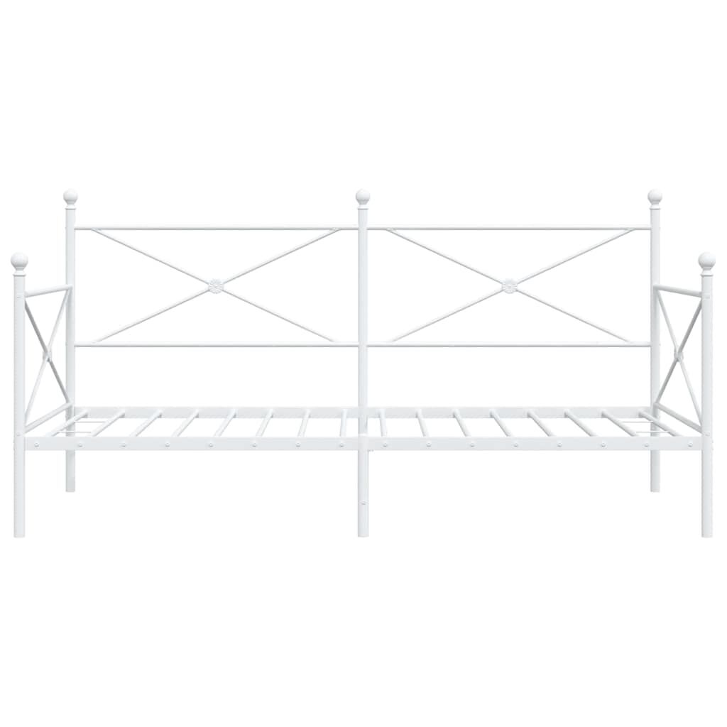 vidaXL Κρεβάτι ημέρας χωρίς στρώμα Λευκό 107x203 cm Ατσάλι