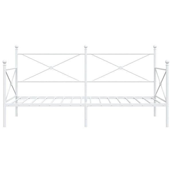 vidaXL Κρεβάτι ημέρας χωρίς στρώμα Λευκό 107x203 cm Ατσάλι