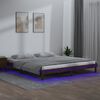 vidaXL Πλαίσιο Κρεβατιού με LED Καφέ Μελί 120 x 200 εκ. από Μασίφ Ξύλο